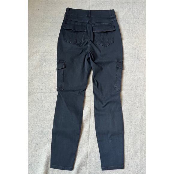 New Spanx Cargo Pants Women’s Small Black Gray Washed Stretch Comfy Pants - Picture 8 of 12